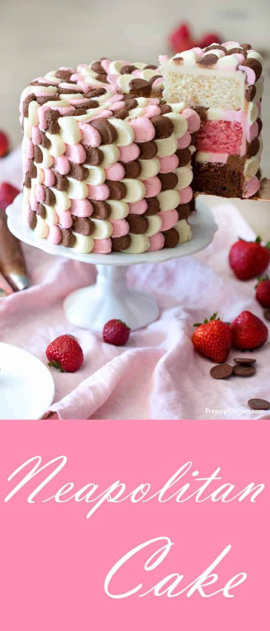 Neapolitan Cake Easy Cake Recipes Desserts Cake Recipes Savoury Cake Fun Dessesrts