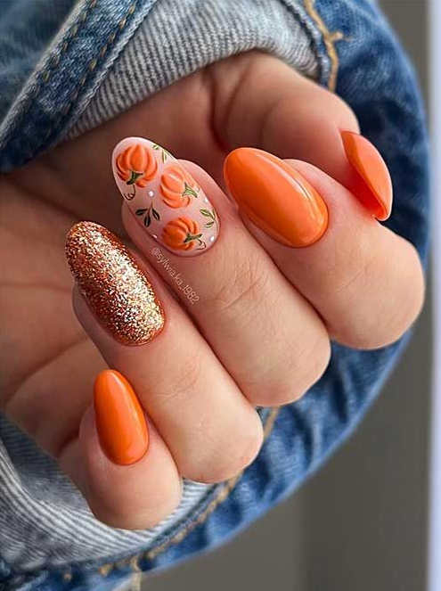 Outstanding Fall Pumpkin Nails To Try In 2024 Fall Nail Art Fall Anail Designs Fall Nail Art Designs Pumpkin Nails Thanksgiving Nails Cute Nails For Fall