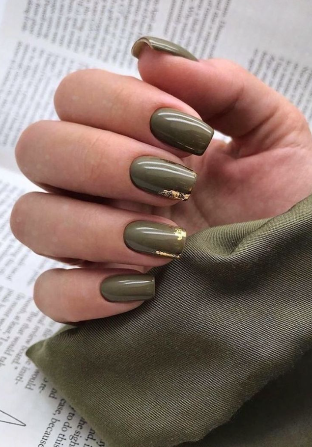 Stunning Olive Green Nails For 2024 Chic Nail Colors Green Nails Stylish Nails Chic Nails Gel Nails Olive Nails Nail Colors