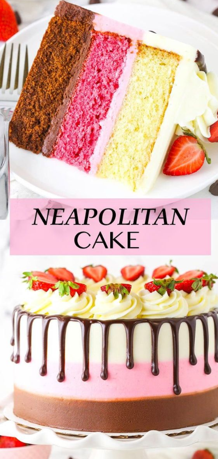 This Crave Worthy Neapolitan Cake Is A Must Make Unique Cakes Recipes Cake Recipes Neapolitan Cake Desserts Cake Desserts Fun