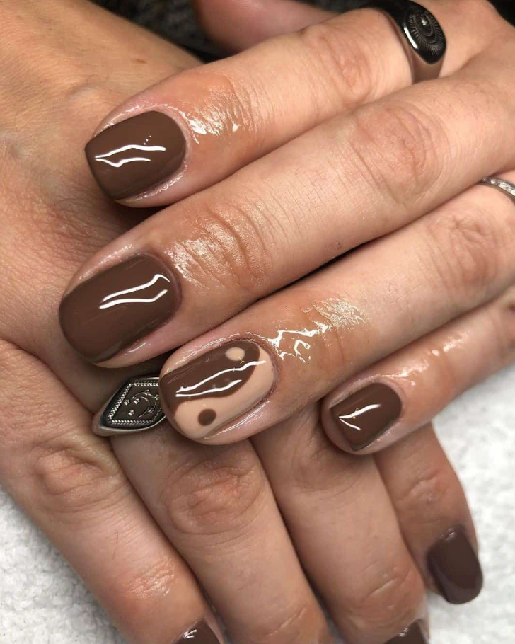 Top Creative Fall Nail Design Ideas Fall Acrylic Nails Fall Nail Designs Fall Manicure Simple Gel Nails Brown Nails Design Nail Colors