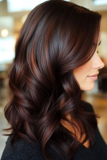 Mahogany Waves With Auburn Highlights