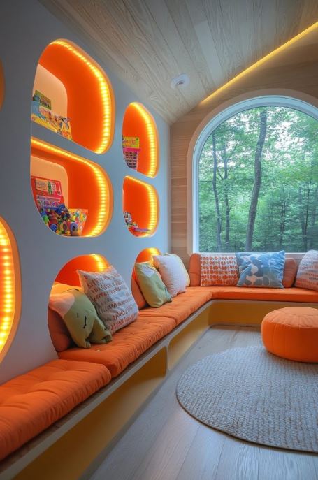 Futuristic Cabin Playroom For Kids