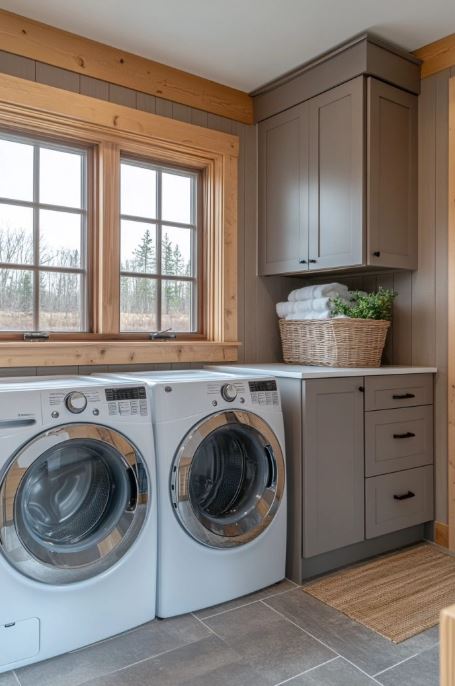 Minimalist Cabin Laundry Room