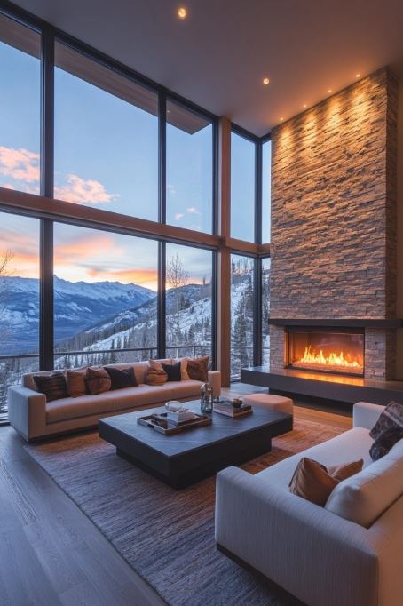 Minimalist Mountain Living Room