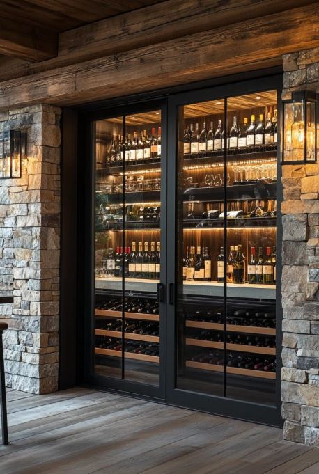 Modern Cabin Wine Cellar