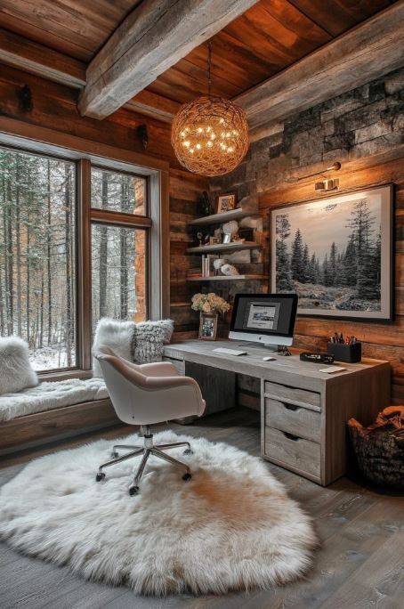 Modern Rustic Hybrid Home Office