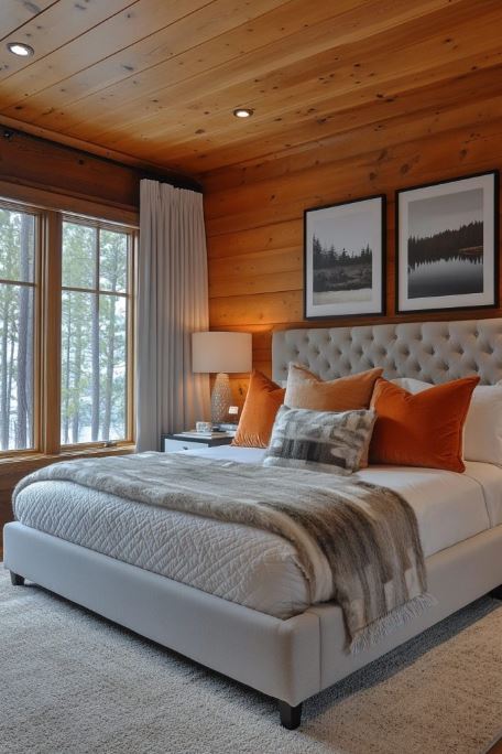 Sleek And Simple Cabin Guest Room