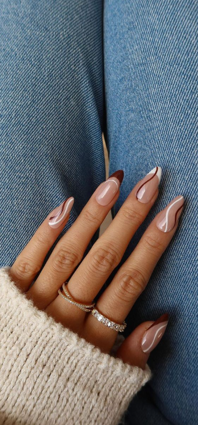 Fall Nails Short With 32 Prettiest Autumn 2022 Nail Trends To Try Now Chocolate Swirl