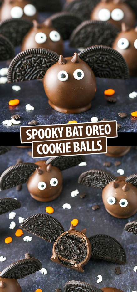Halloween Treats With Bat Oreo Cookie Balls