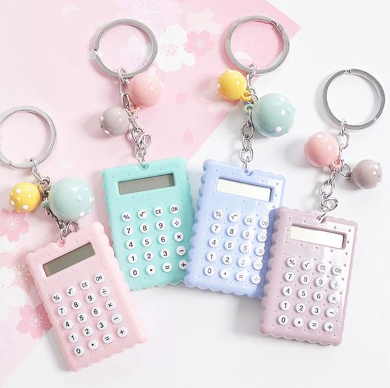 fournitures scolaires with Kawaii Mini Calculator Keychain