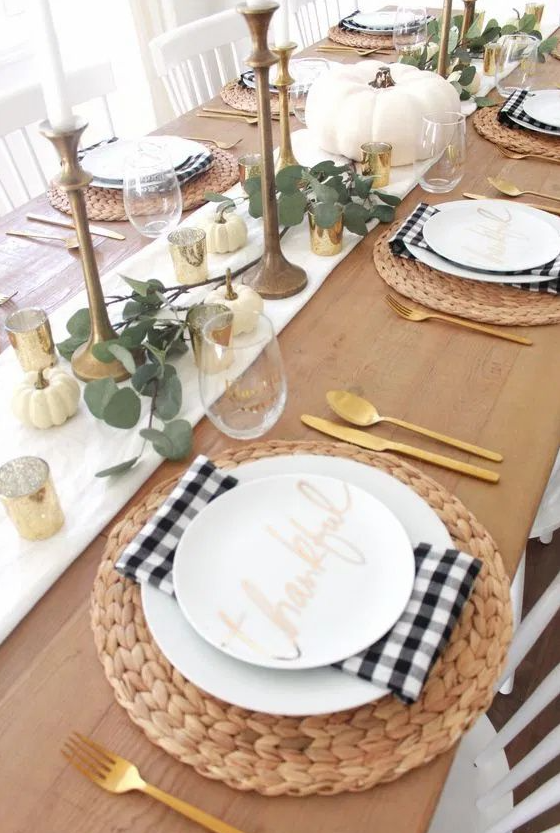 Thanksgiving Table Settings With ablescape inspiration with pumpkins