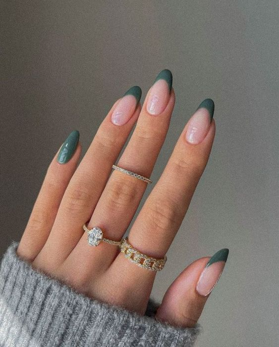 French tip nails acrylic nails almond nails elegant nails