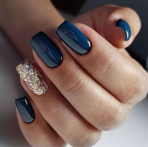 Dark Blue Winter Nails - dark blue winter nails acrylic