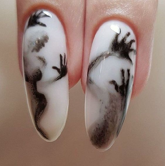 Goth Acrylic Nails   Halloween Nails Ideas For Halloween