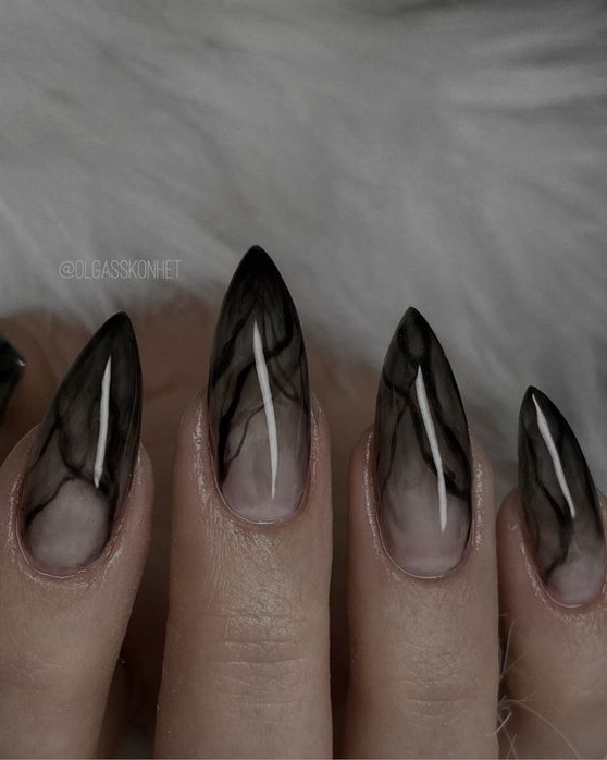 Goth Acrylic Nails - goth acrylic nails stiletto