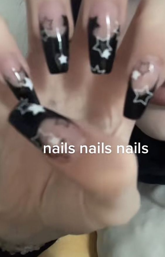 Goth Acrylic Nails - nails nails nails