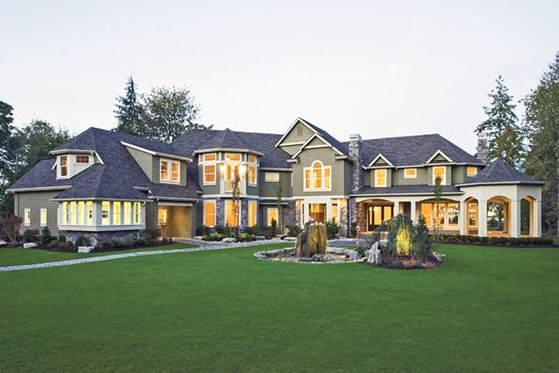 Huge Houses - Plan Luxurious Shingle-Style Home Plan