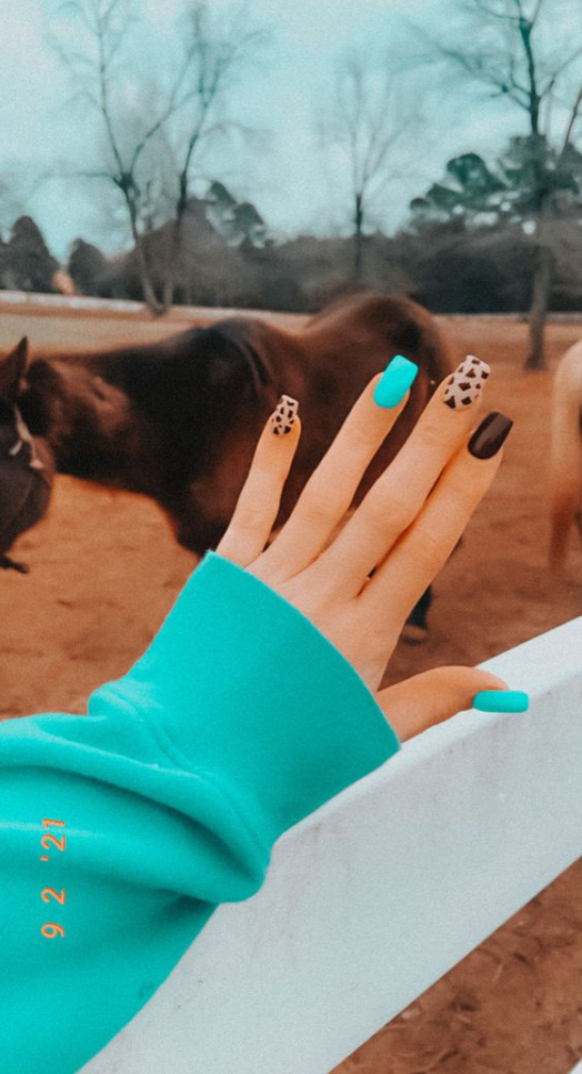 Punchy Western Nails - Western cow print nails