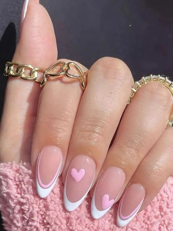 February Nails   Multicolor Collar Plastic Color Nails Embellished Beauty
