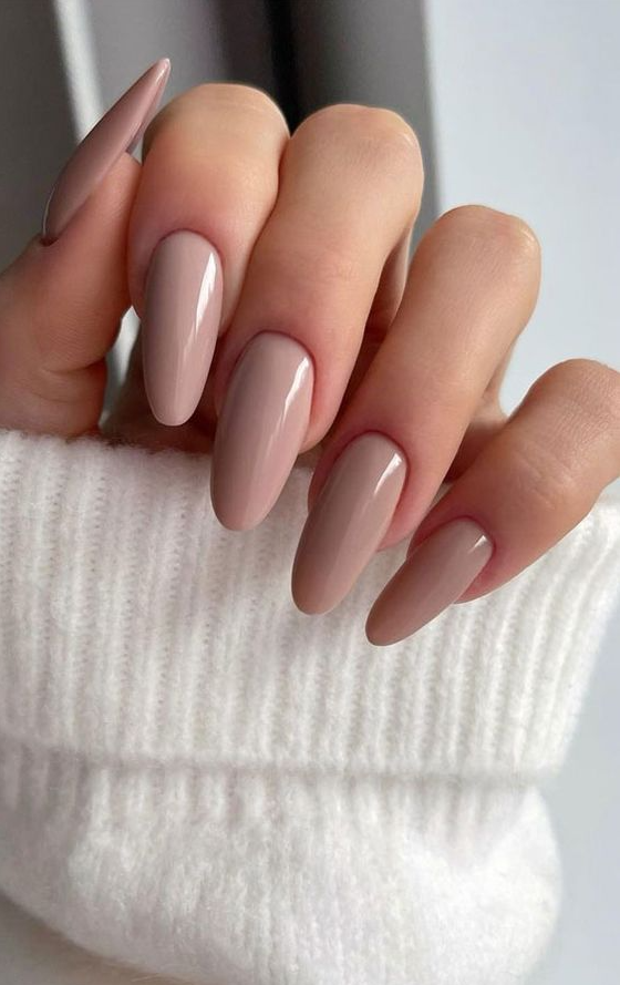 Nude Color   Best Spring Nail Ideas For 2022 Nude Almond