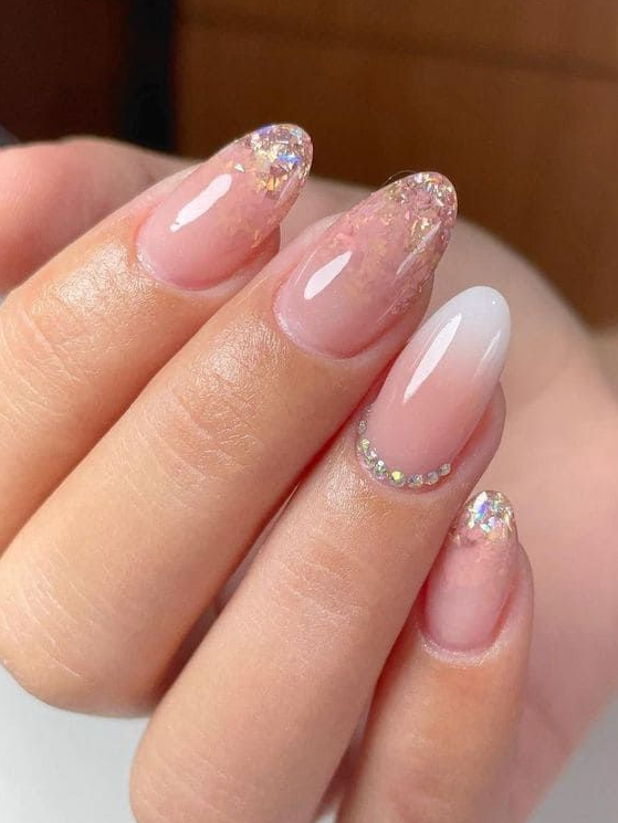 Nails With Gems   Best Korean Ombre Nails To Try For Your Next