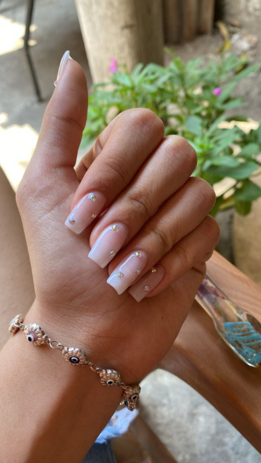 Nails With Gems   Engagement Nails Nails Design With