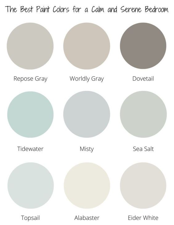 Bedroom Color Ideas - The best paint colors for a calm and serene bedroom