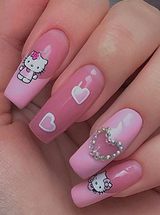 Nails Hello Kitty - Cute Hello kitty nails