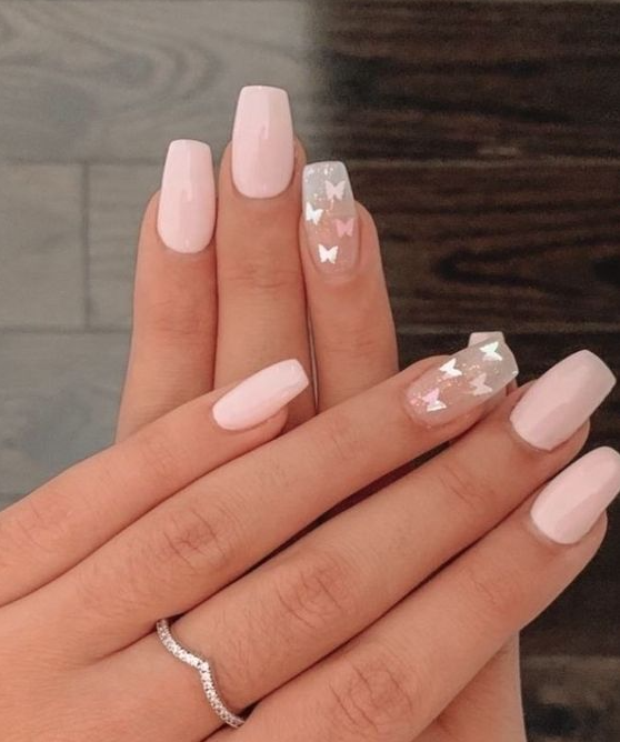 Nails Light Pink - Baby pink nails are a simple minimalist style manicure
