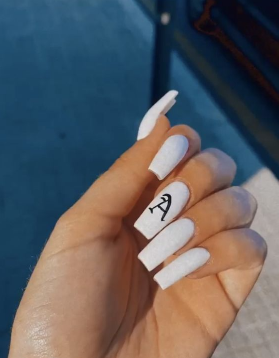 Nails With Initials Acrylic   Summer Nails Acrylic White Blanco