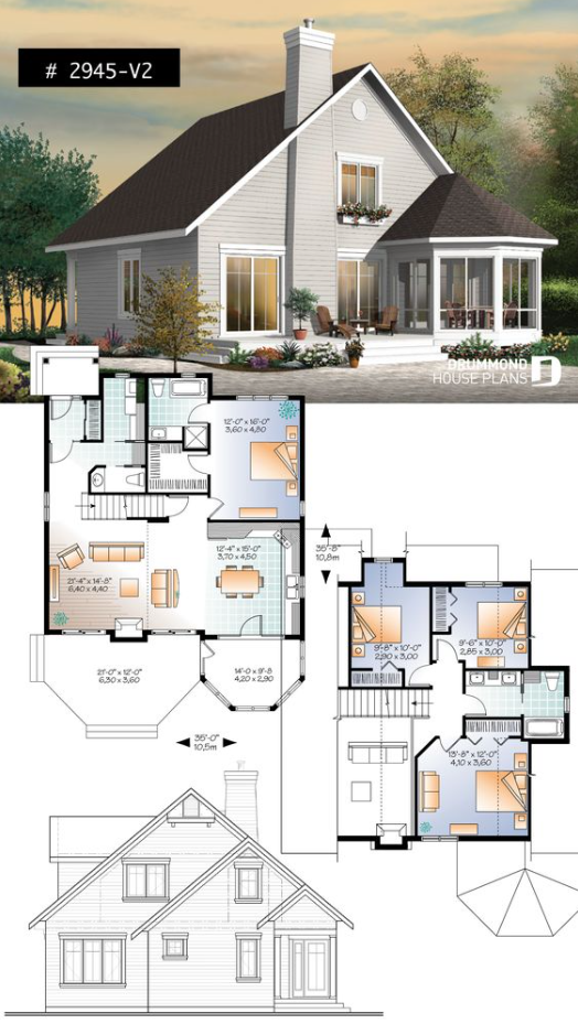 Plan Small Cottage Homes   4 BEDROOM LAKEFRONT HOUSE