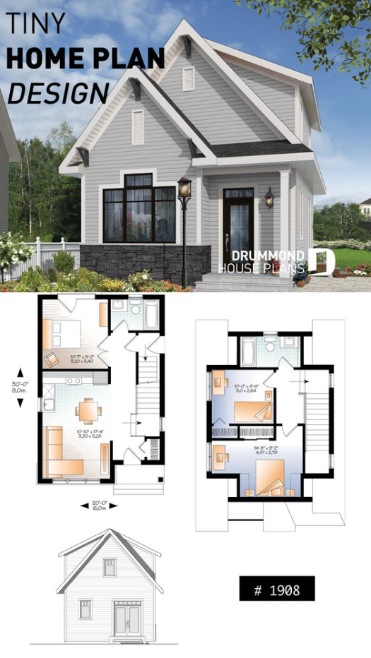 Plan Small Cottage Homes - Tiny country house plan 3 bedroom