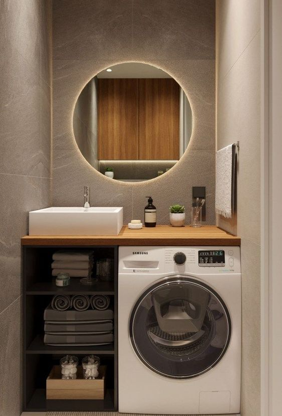Small Bathroom Ideas   Eine Wohnung Zwischen Holz Und Stein
