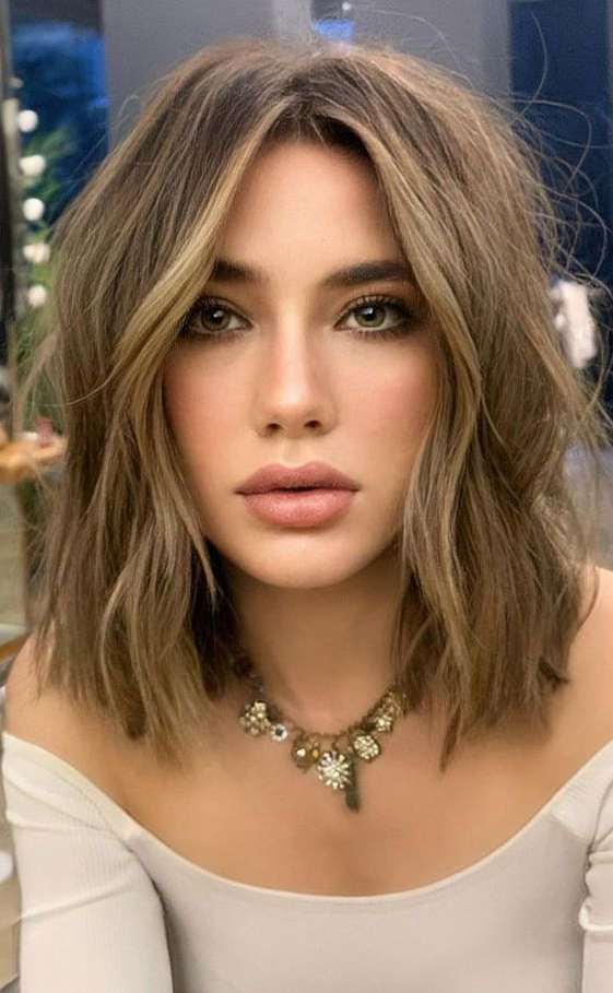 Spring Hair Color Ideas For Brunettes 2023   Spring Hair Color Ideas & Styles For 2023 Soft Beige Lob