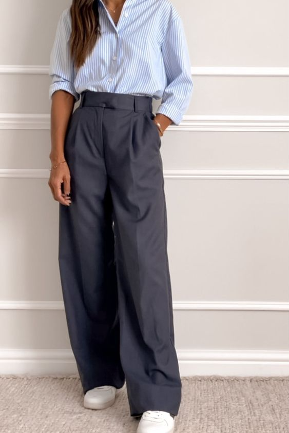Wide Leg Jeans Outfit - Stradivarius wide leg relaxed dad