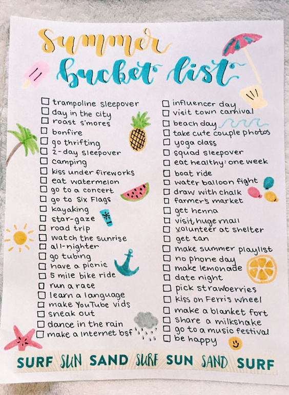 Best Summer Bucket List Aesthetic Ideas