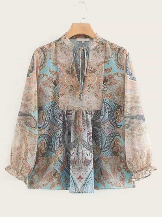 Fashion Tops Blouse - Paisley print blouse