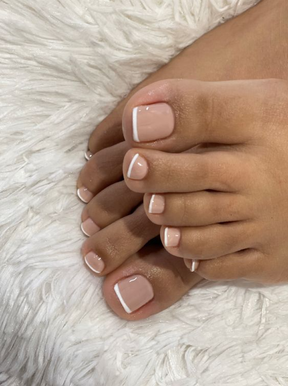 White Toes And Nails - Gel nails
