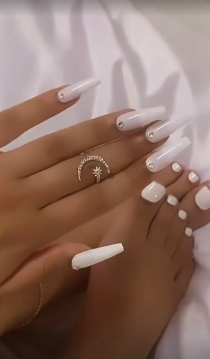 White Toes And Nails - White nails