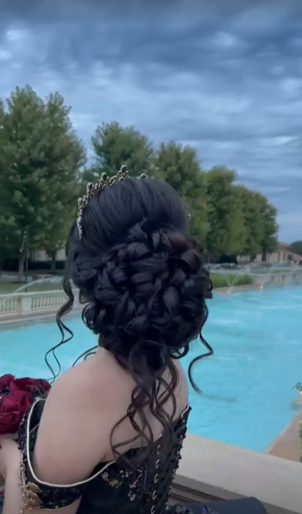 Hair Down Quinceanera Hairstyles - Quinceanera glam quinceanera quince updo hairstyle makeup