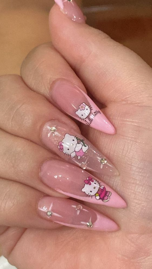 Hello Kitty Nails Long   Hello Kitty Nails