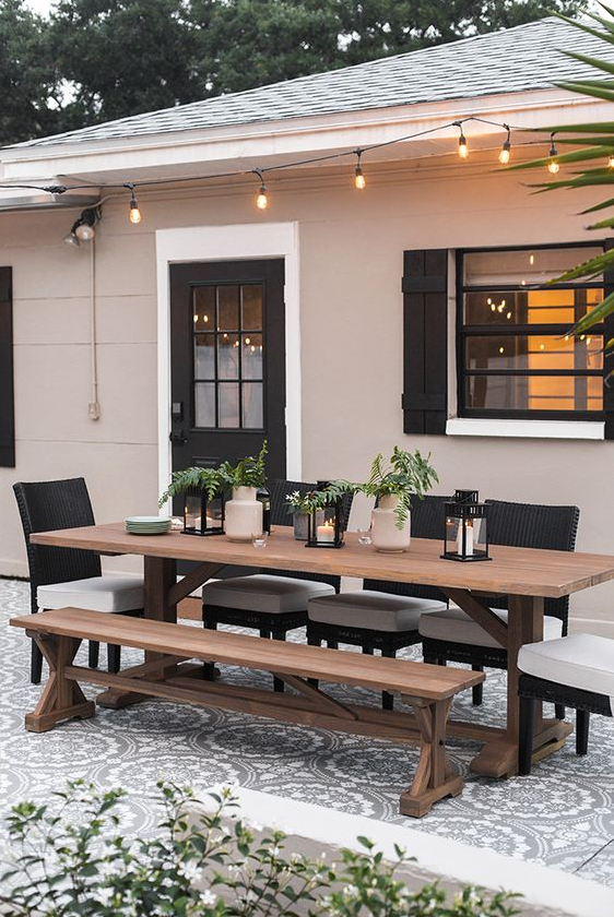 Home Outdoor - Backyard Makeover Reveal Al Fresco Dining