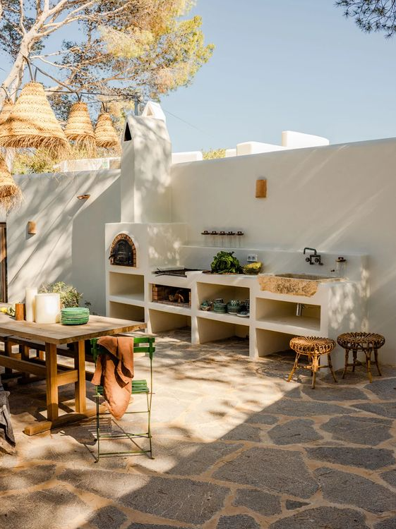 Home Outdoor - Stone floors keep this Ibiza house cool