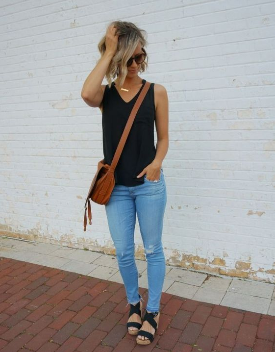 Jeans Summer Outfit   Summer Style Short Hair Blue Jeans