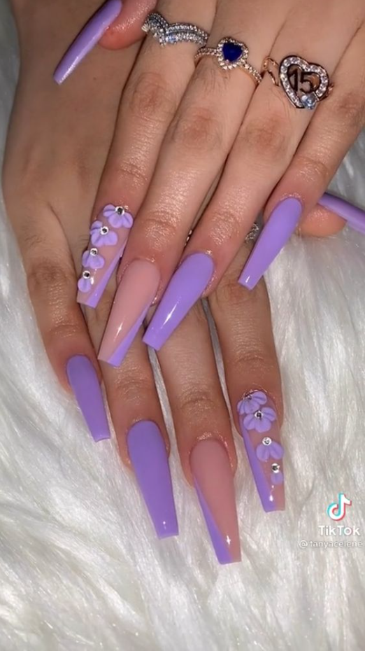 Lavender Birthday Nails - Lavender nails