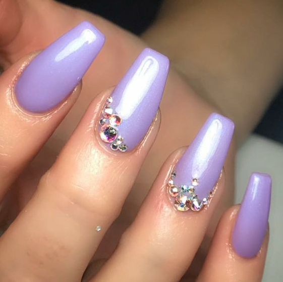 Lavender Birthday Nails - Purple nail designs