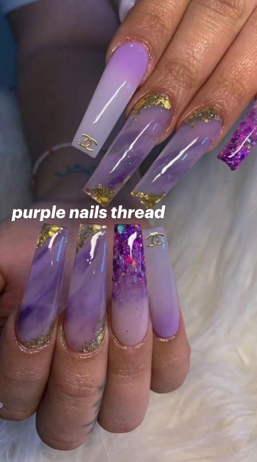 Lavender Birthday Nails   Purple Nails