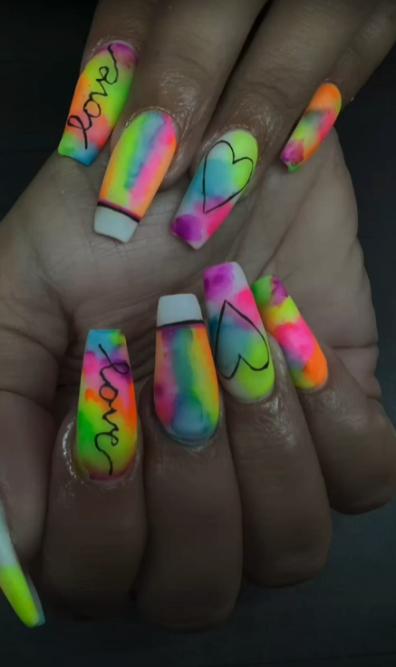 Neon Nail Ideas Summer - Pride nails