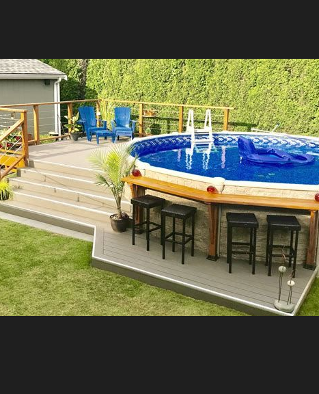 Partial Inground Pool Ideas - Above ground economy pool deck ideas